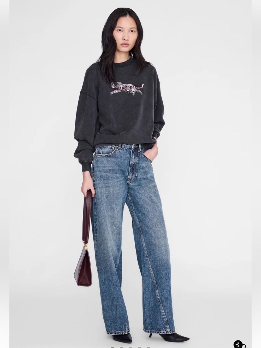 NWT Anthropology ANINE BING SPENCER SWEATSHIRT LEOPARD